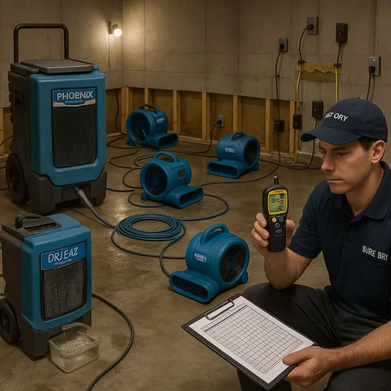 Structural Drying and Dehumidification process in Sumner County, TN